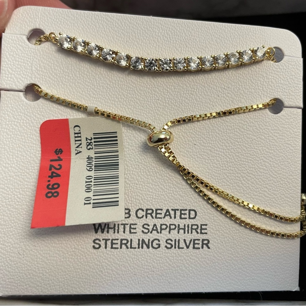 NWT Bracelet - 14k Gold & White Sapphire